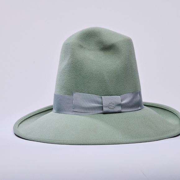 Gucci Green Mint Wide Brim Felt Fedora‎ Hat (Tall) main image 10